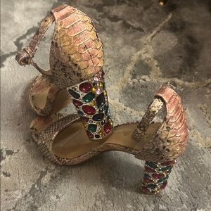 Alma en Pena “Madrid” Jeweled Heel Sandals